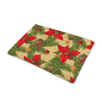 Vintage Christmas Poinsettia Print Pet Cooling Mat Cover