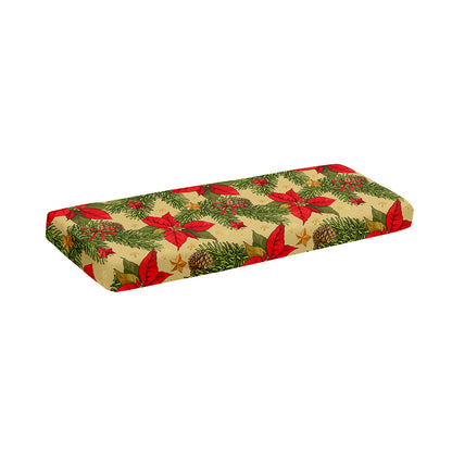 Vintage Christmas Poinsettia Print Piano Keyboard Cover