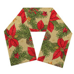 Vintage Christmas Poinsettia Print Scarf