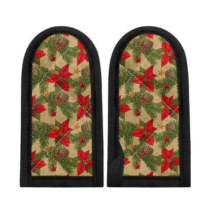 Vintage Christmas Poinsettia Print Skillet Handle Cover