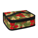 Vintage Christmas Poinsettia Print Small Lunch Bag