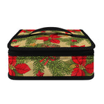 Vintage Christmas Poinsettia Print Small Lunch Bag