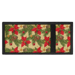 Vintage Christmas Poinsettia Print Trifold Wallet
