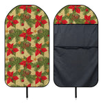 Vintage Christmas Poinsettia Print Waterproof Car Seat Cover