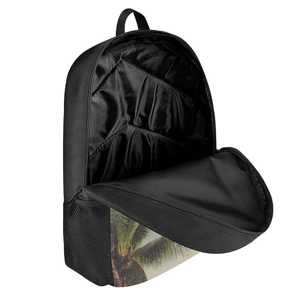 Vintage Coconut Tree Print 17 Inch Backpack
