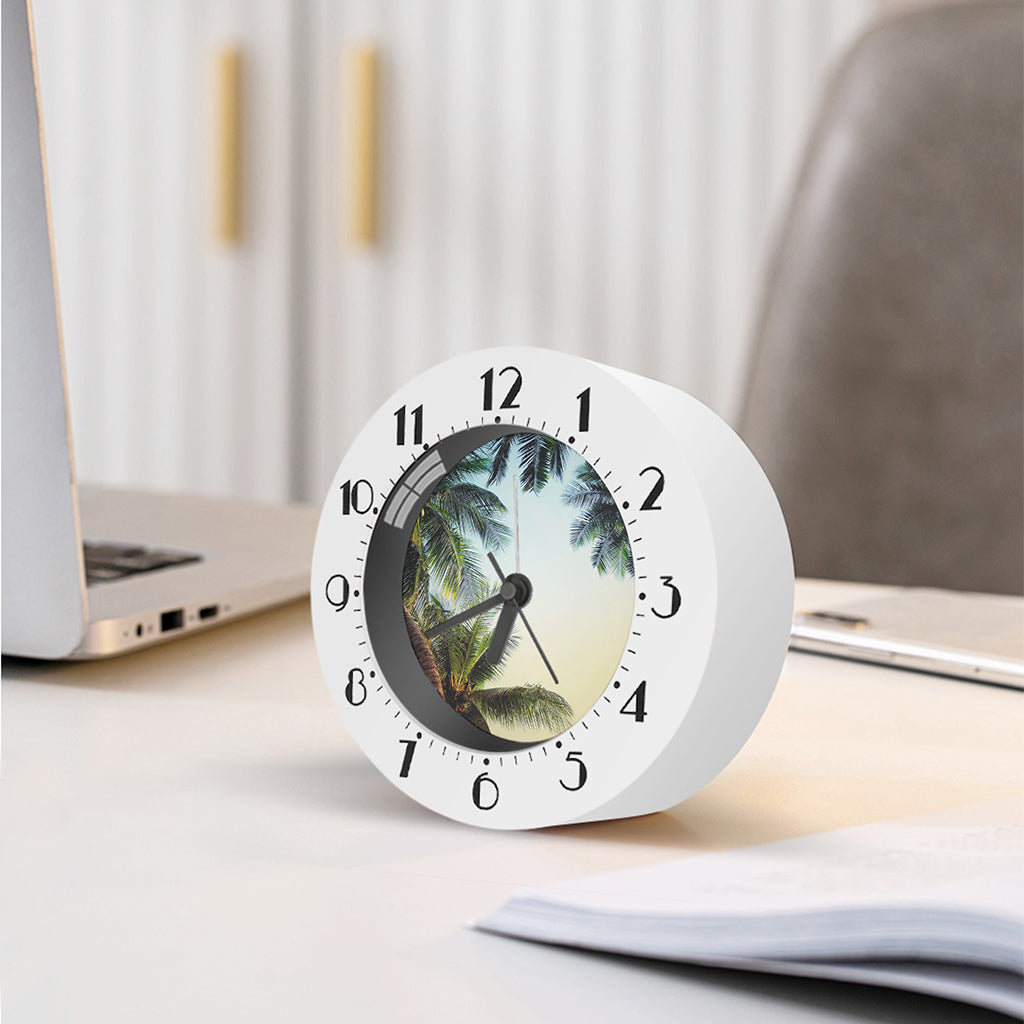 Vintage Coconut Tree Print Alarm Clock