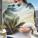 Vintage Coconut Tree Print Baby Seat Cover