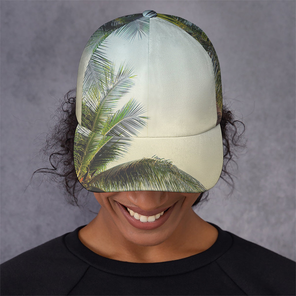 Vintage Coconut Tree Print Baseball Cap