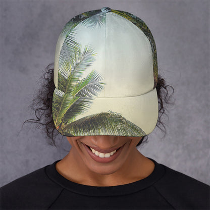 Vintage Coconut Tree Print Baseball Cap