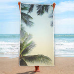 Vintage Coconut Tree Print Beach Towel