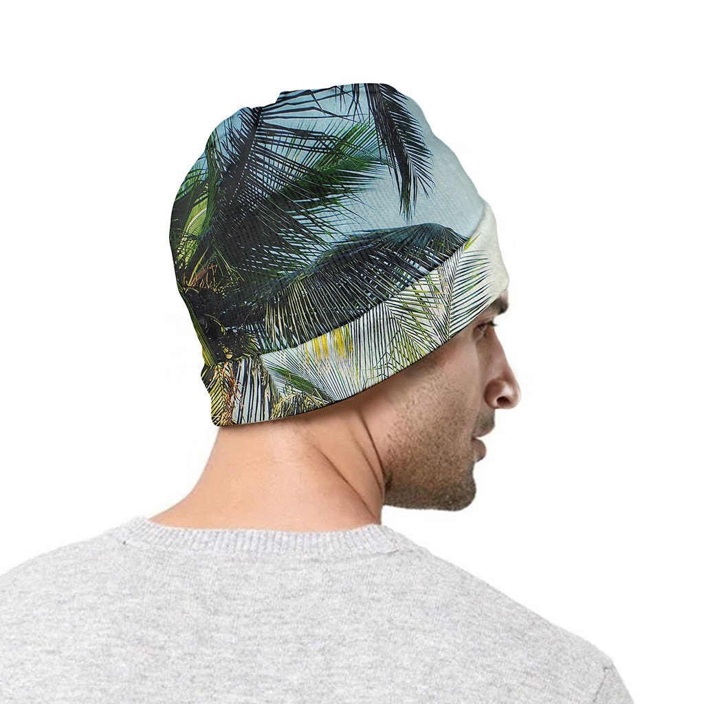 Vintage Coconut Tree Print Beanie