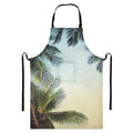 Vintage Coconut Tree Print Bib Apron With Pocket
