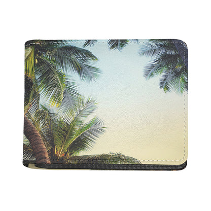Vintage Coconut Tree Print Bifold Wallet