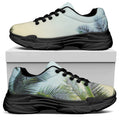 Vintage Coconut Tree Print Black Chunky Shoes