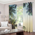 Vintage Coconut Tree Print Dimout Grommet Curtains
