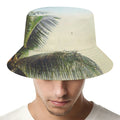 Vintage Coconut Tree Print Bucket Hat