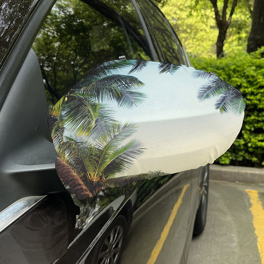 Vintage Coconut Tree Print Car Side Mirror Covers