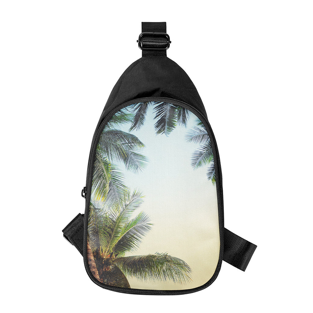 Vintage Coconut Tree Print Chest Bag
