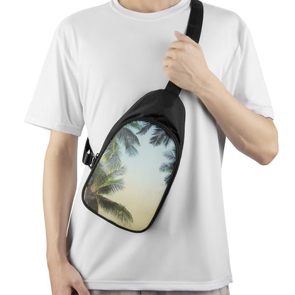 Vintage Coconut Tree Print Chest Bag
