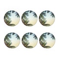 Vintage Coconut Tree Print Coaster Set