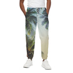 Vintage Coconut Tree Print Cotton Pants