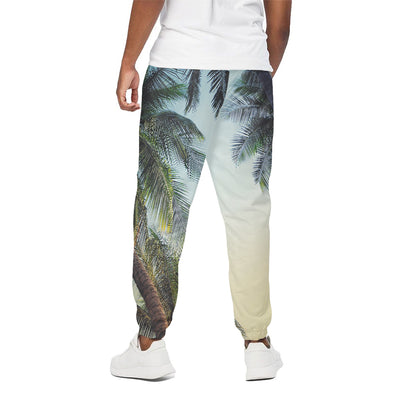 Vintage Coconut Tree Print Cotton Pants