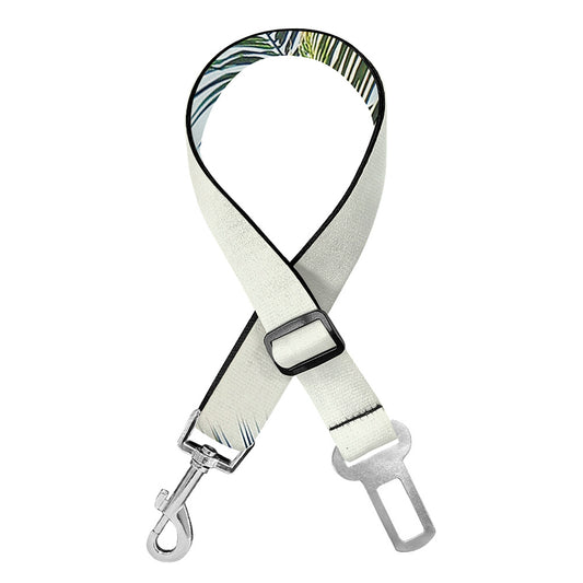Vintage Coconut Tree Print Dog Seat Belt