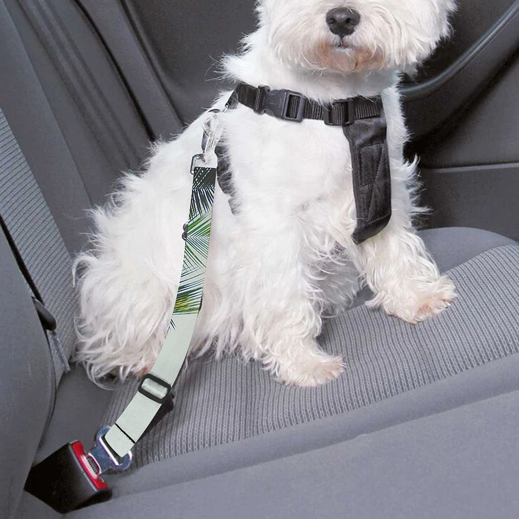 Vintage Coconut Tree Print Dog Seat Belt
