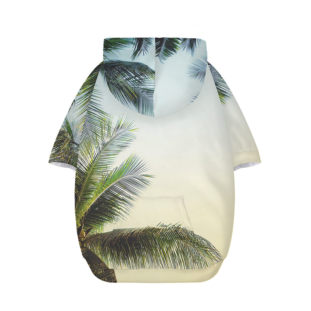 Vintage Coconut Tree Print Dog Zip Up Hoodie