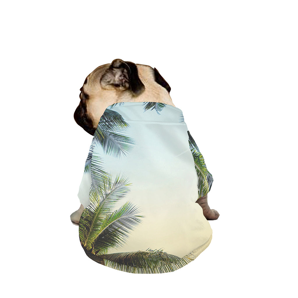Vintage Coconut Tree Print Dog Zip Up Jacket