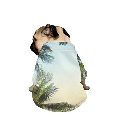 Vintage Coconut Tree Print Dog Zip Up Jacket