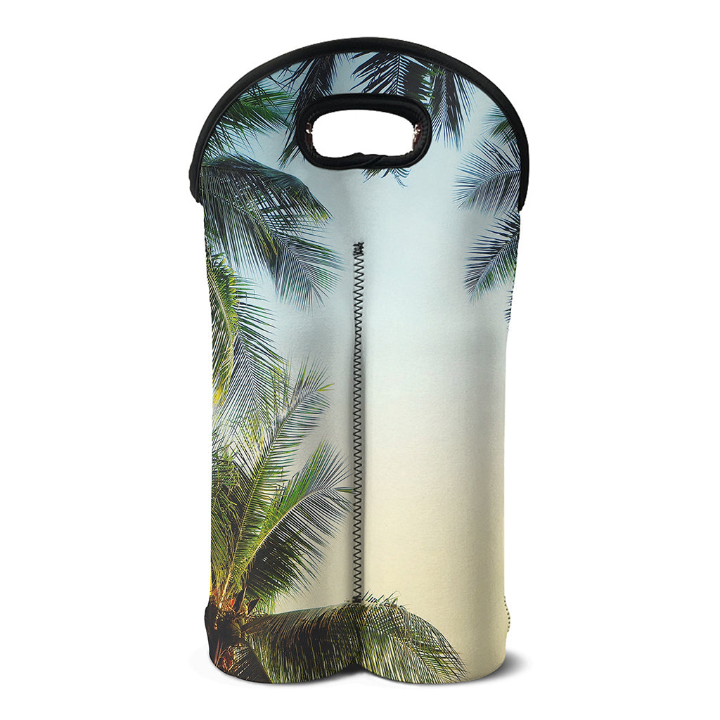 Vintage Coconut Tree Print Double Neoprene Wine Tote