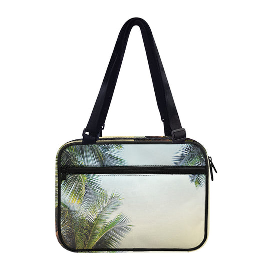 Vintage Coconut Tree Print Double Strap Bible Bag