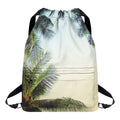 Vintage Coconut Tree Print Drawstring Backpack