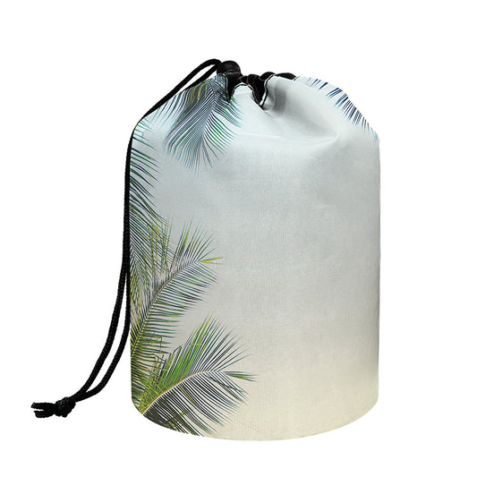 Vintage Coconut Tree Print Drawstring Makeup Bag