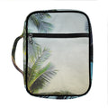 Vintage Coconut Tree Print Front Pocket Bible Bag