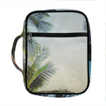 Vintage Coconut Tree Print Front Pocket Bible Bag