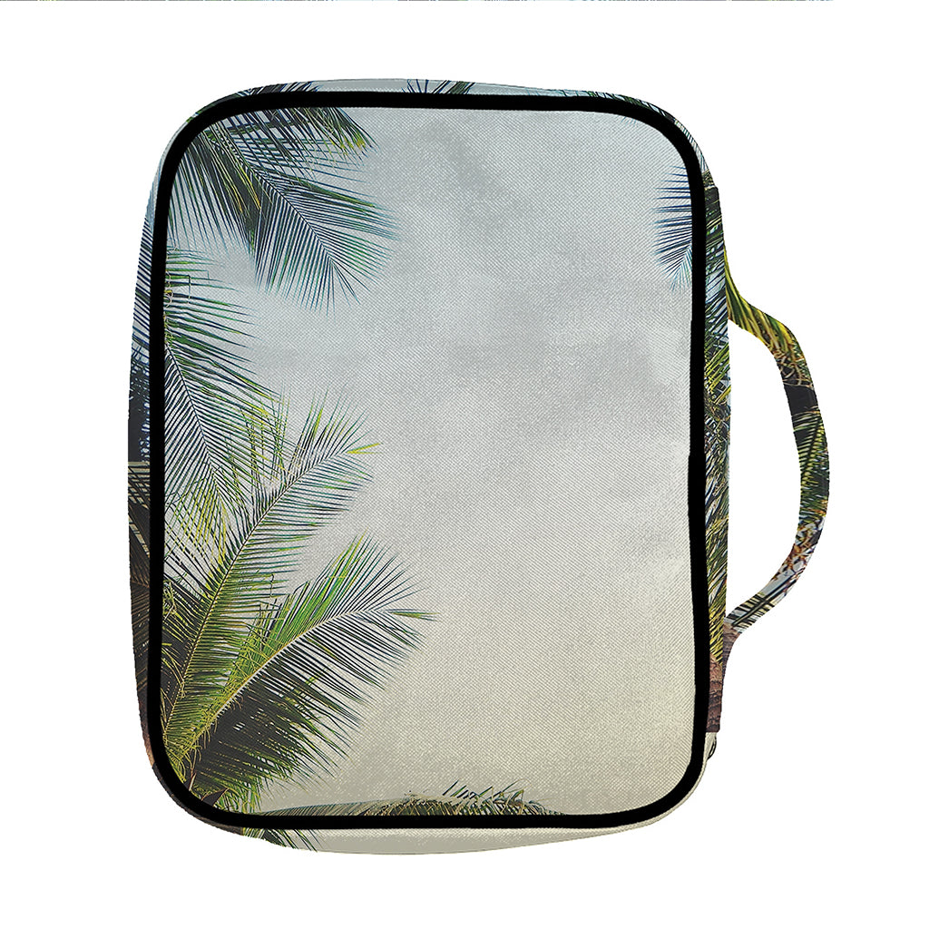 Vintage Coconut Tree Print Front Pocket Bible Bag