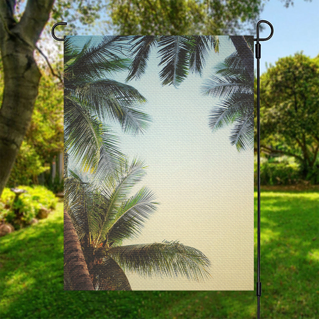 Vintage Coconut Tree Print Garden Flag