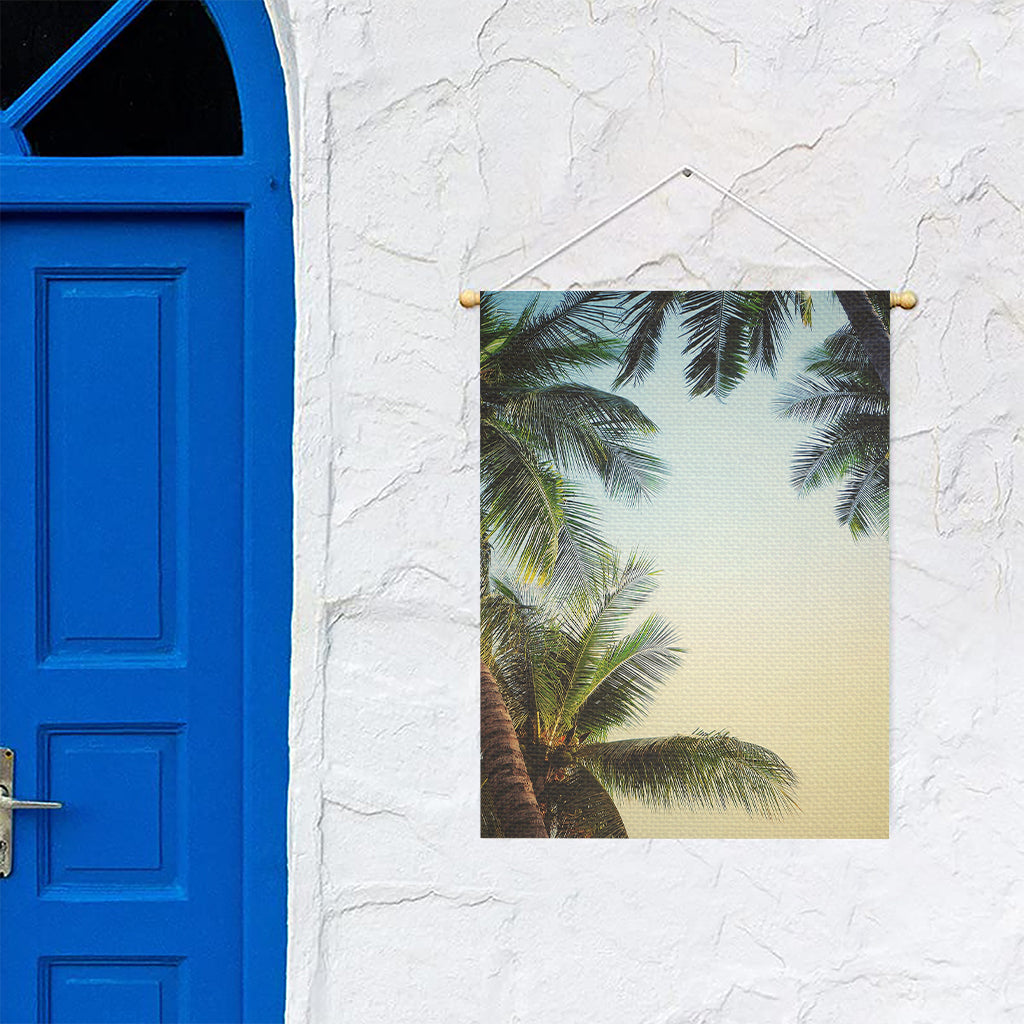 Vintage Coconut Tree Print Garden Flag