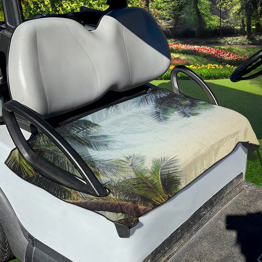 Vintage Coconut Tree Print Golf Cart Seat Cover