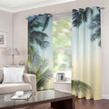 Vintage Coconut Tree Print Grommet Curtains