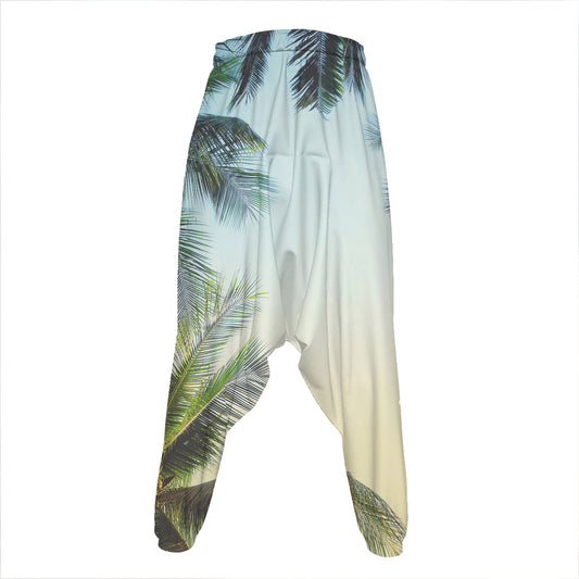 Vintage Coconut Tree Print Hammer Pants