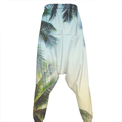Vintage Coconut Tree Print Hammer Pants
