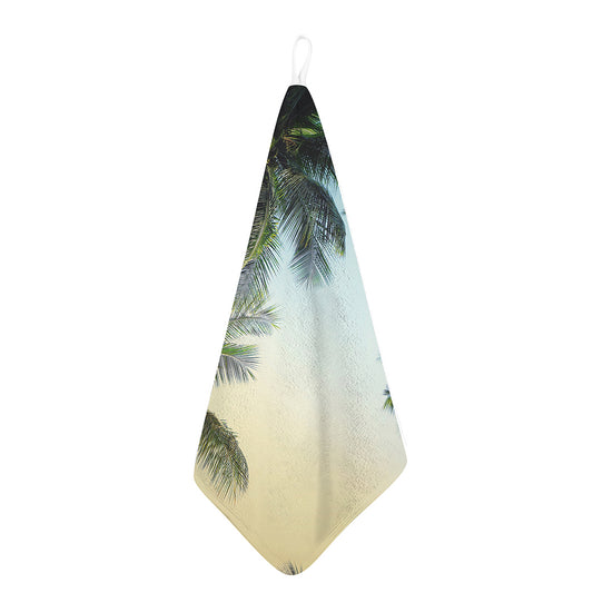 Vintage Coconut Tree Print Hand Towel