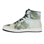 Vintage Coconut Tree Print High Top Leather Sneakers