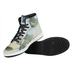 Vintage Coconut Tree Print High Top Leather Sneakers