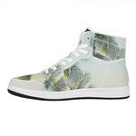 Vintage Coconut Tree Print High Top Leather Sneakers