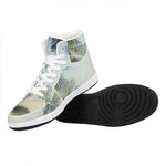 Vintage Coconut Tree Print High Top Leather Sneakers