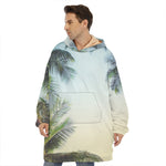 Vintage Coconut Tree Print Hoodie Blanket